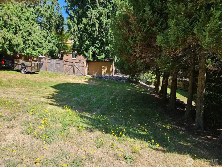 Easterly side of the lot, viewing from the driveway looking north.