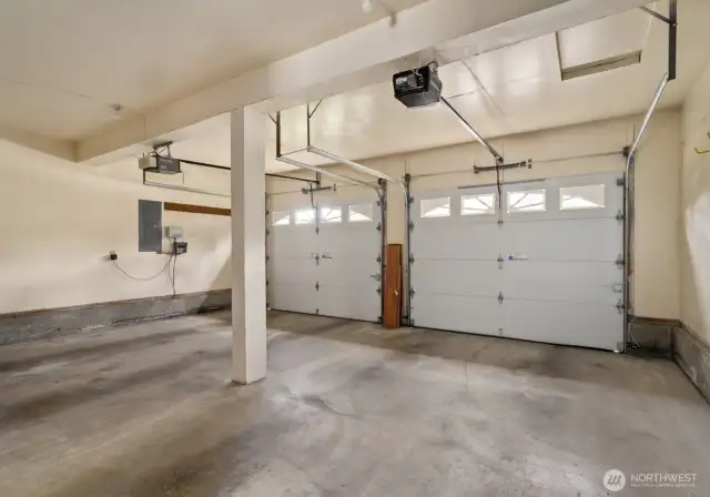 Large oversized two car garage.