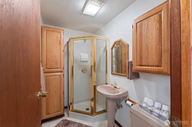 Bathroom with shower downstairs!