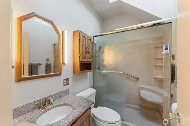 Walk-in shower upstairs