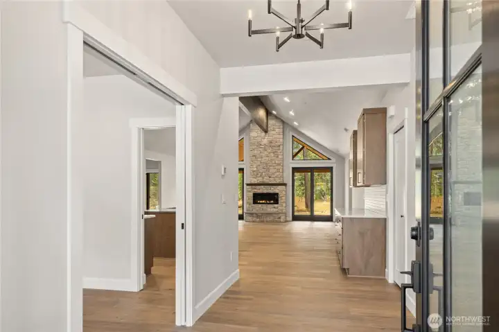 Wide inviting hallway.