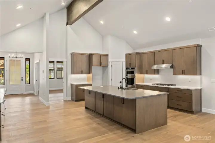 Gourmet kitchen with undercounter lighting