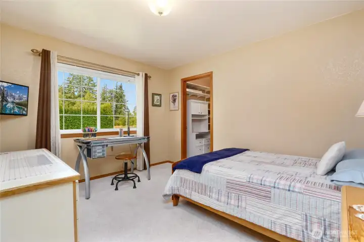 bedroom with large closet