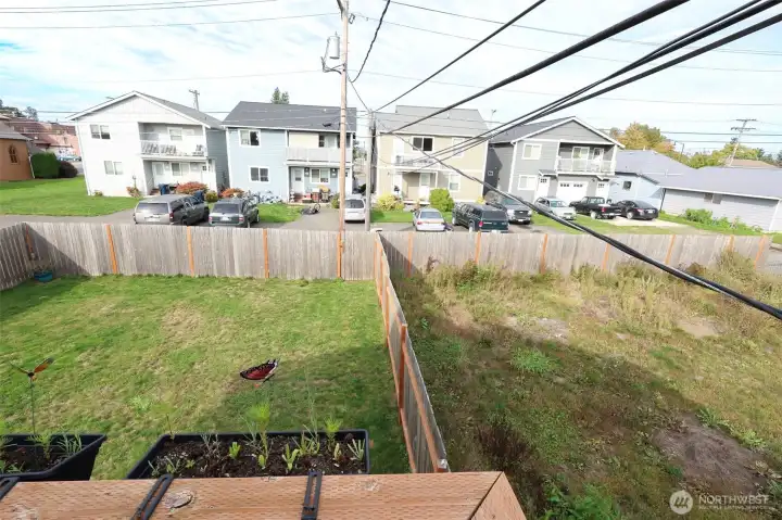 View of both yards from ADU entry