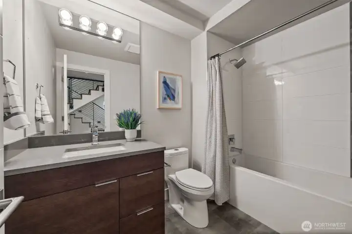 Full bath on lower level