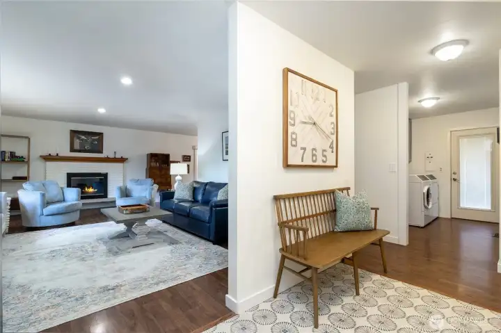 View from front door into Living room & entry