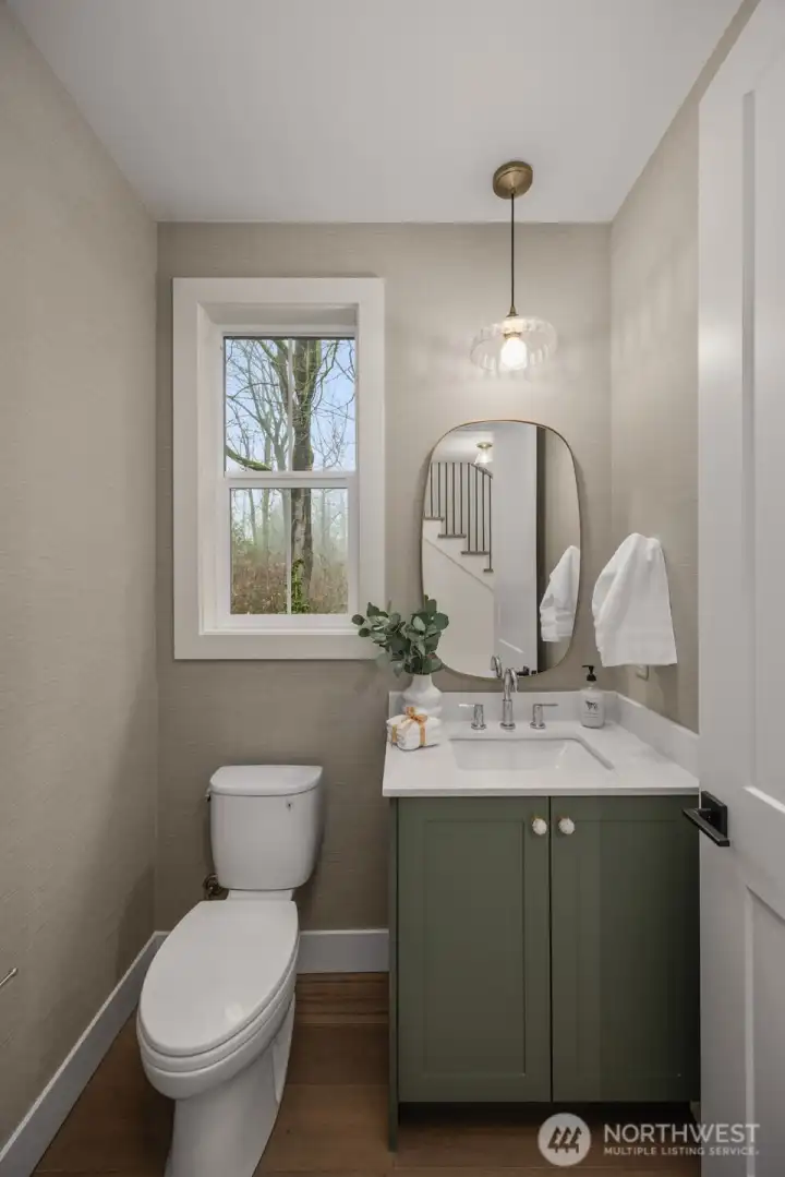 Main-level powder room