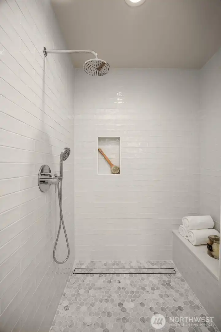 Primary walk-in shower.