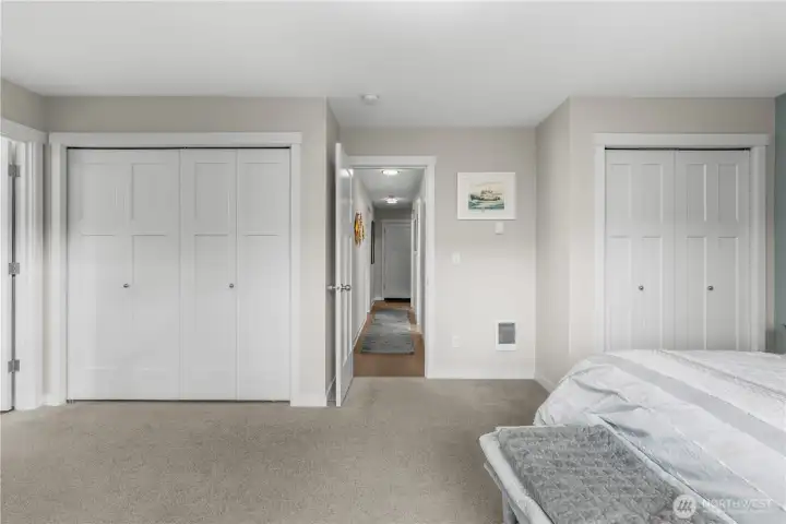 Double closets in Primary suite
