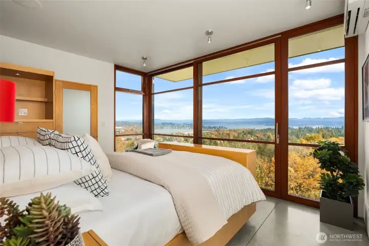 Primary suite enjoys the view.