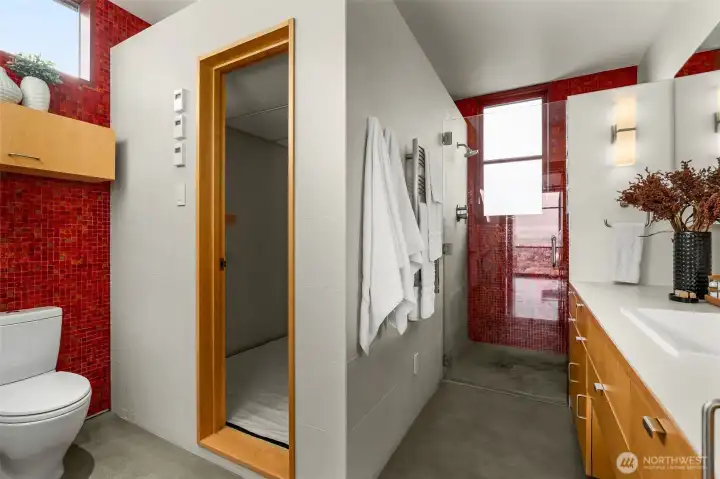 View of the "hot room" a place to relax and recharge