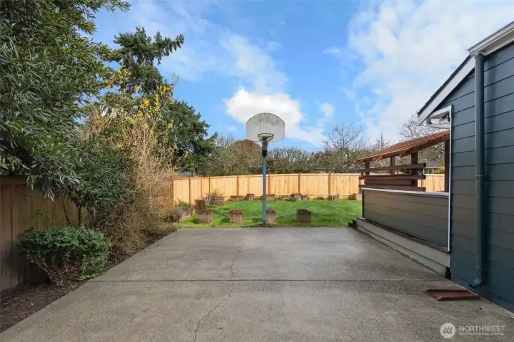 Athletic court, maybe a future pickleball space?