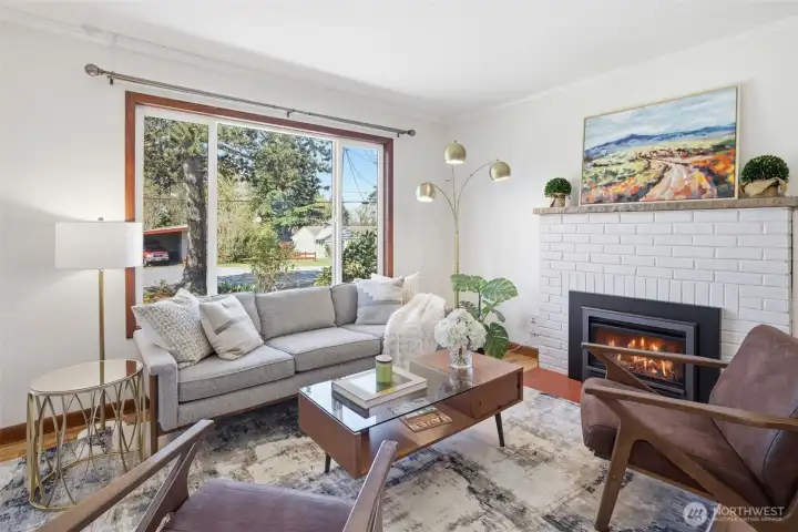 A living room with west facing windows for the soothing evening light.