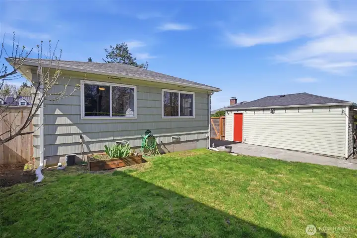 Oversized detached garage with roof replaced in 2018.