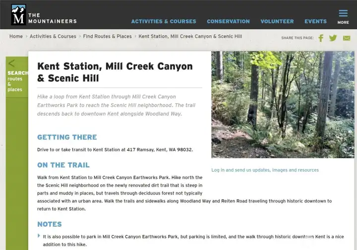 Hiking trails right down the hill.