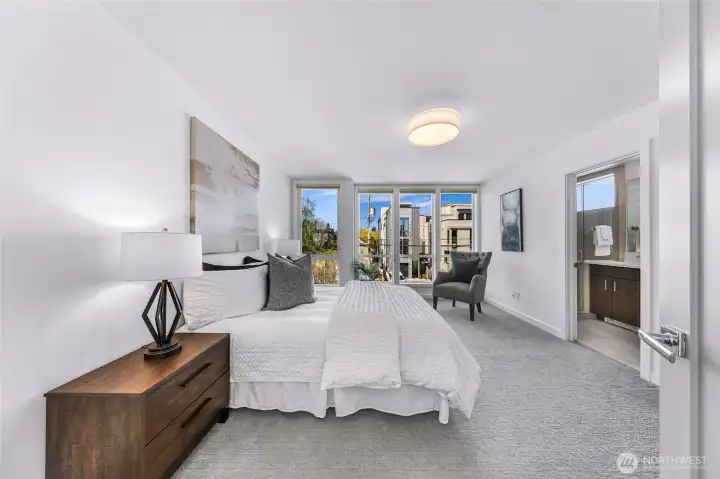 Primary bedroom with walk in closet and en-suite bath.