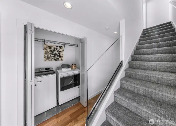 Stairs leading to rooftop.