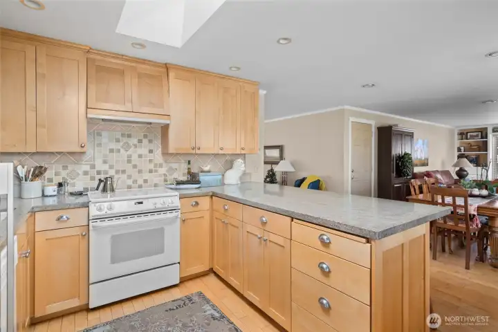 Custom tile backsplash.