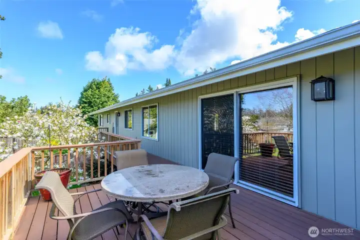 Slider leads to HUGE composite deck out back.