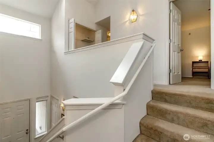 Stairs with landing for safety