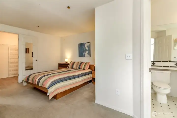 Primary with spacious bathroom and walk in closet