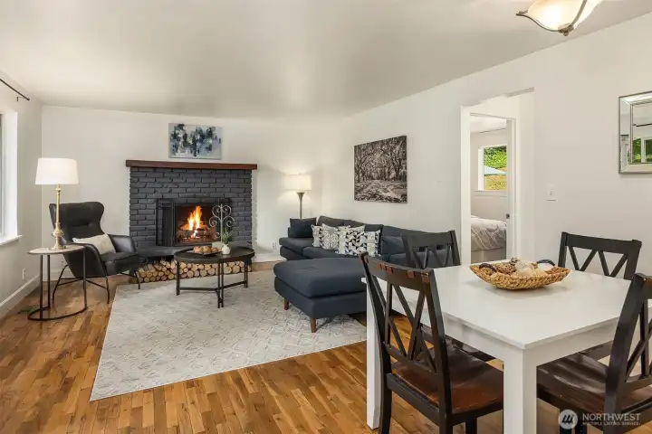 Open concept living & dining room.