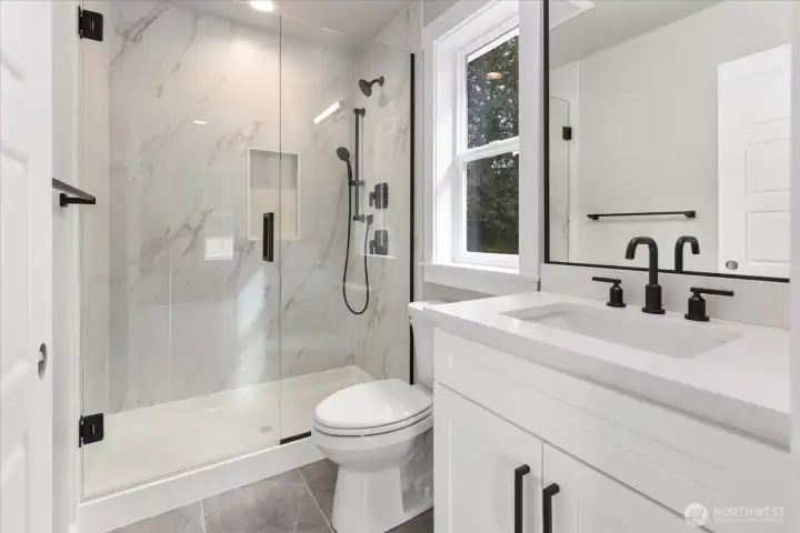 Upper Level Primary 3/4 Bathroom