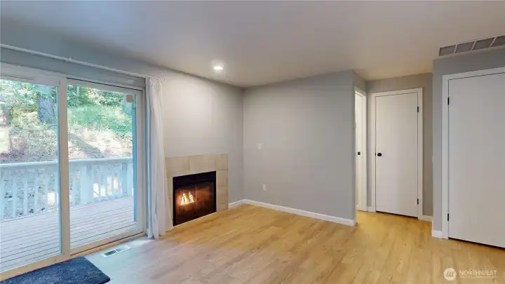 Enjoy access to a private back deck through the slider. Enjoy access to a private back deck through the slider.