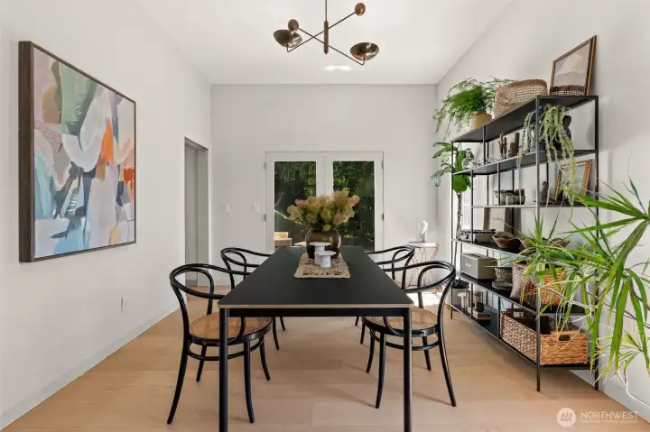 formal dining room with access to deck