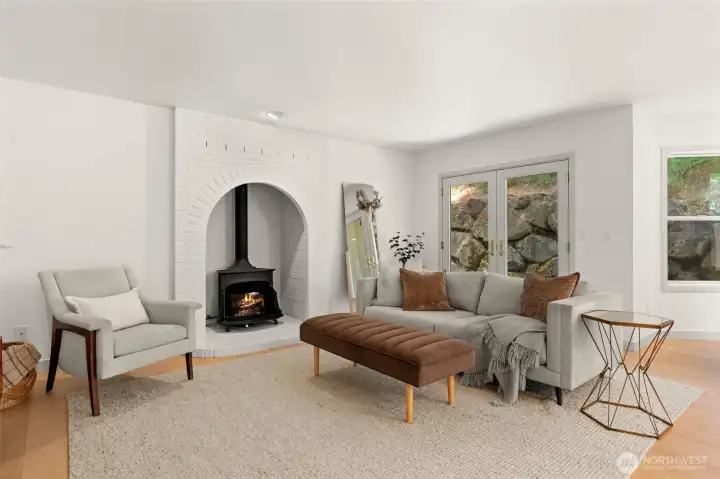 open concept with access to deck