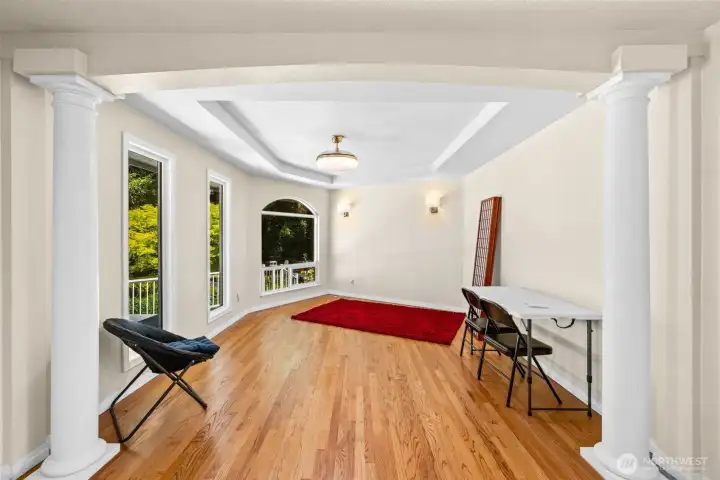 Dramatic Columns at the entrance to the formal dining room or living space.