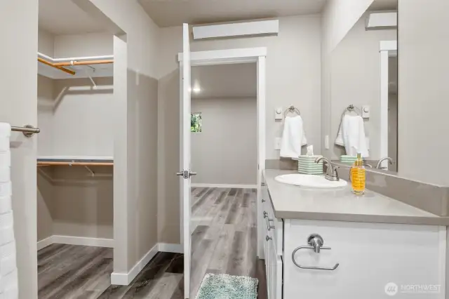 Primary Bathroom with Walk-In Closet