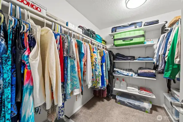 Large walk in closet off master.