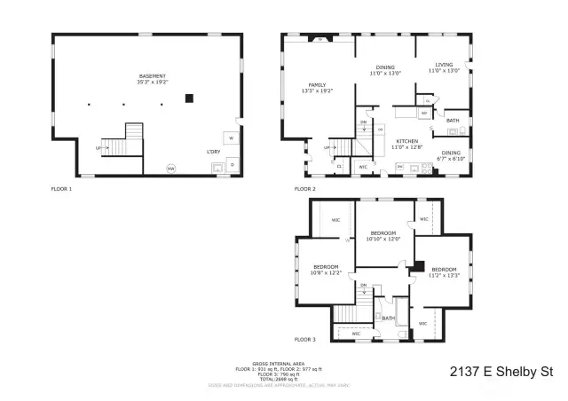 Two stories with basement.