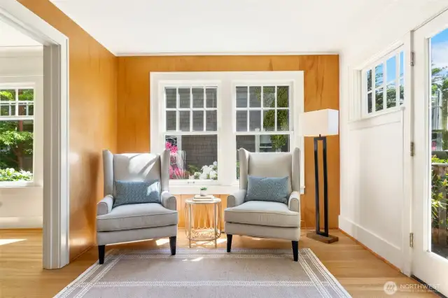 Cozy den/reading room with access to the deck.