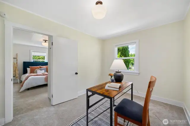 Access to the second bedroom is through the first bedroom, and could also be used as a great office.