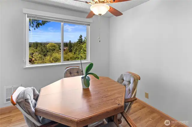 dining area with its Westerly view of the Olympics and the huge territorial views to the West