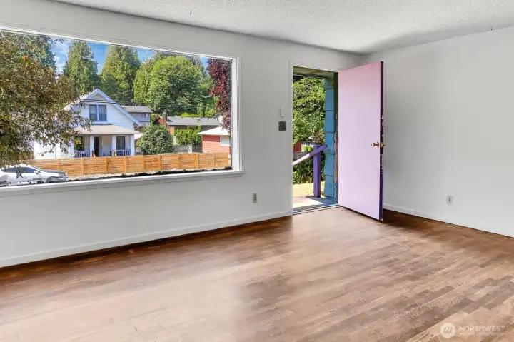 Living room facing West.