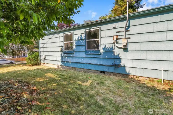 Yard on the south side.