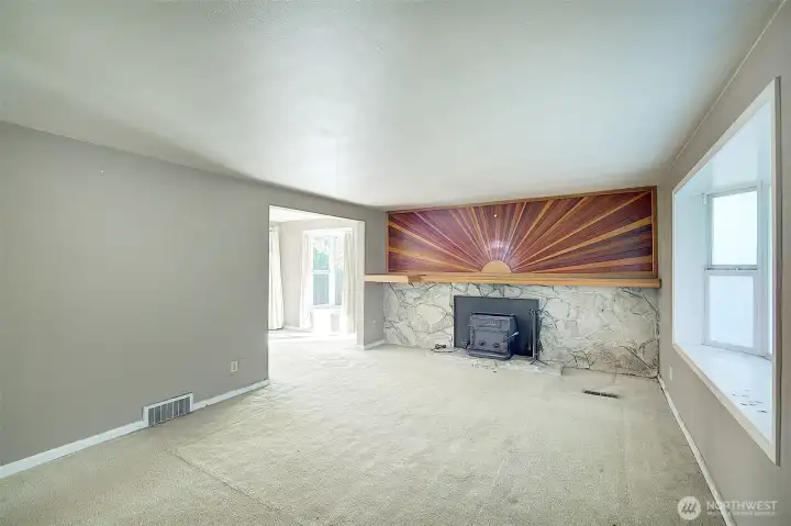 Living room opens to dining room.