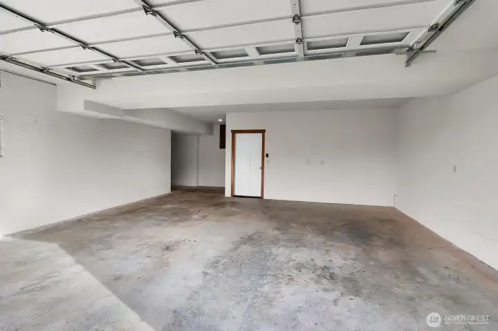 Oversized 2-car garage with tons additional storage area. It's the size of a 3-car garage!