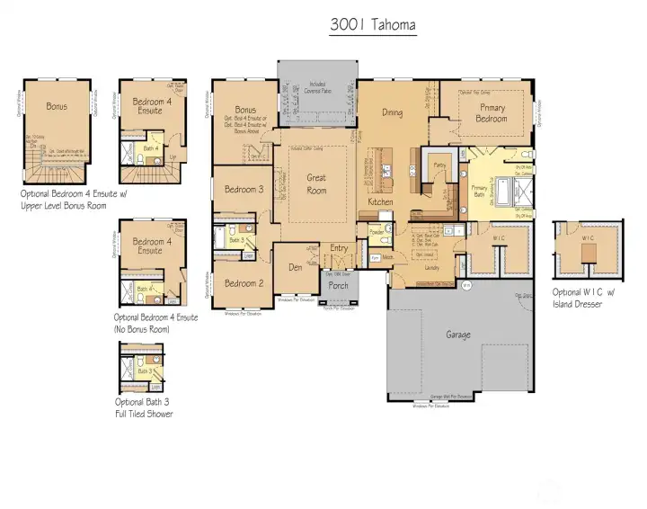 Some selections have been pre-made. Contact LA for list