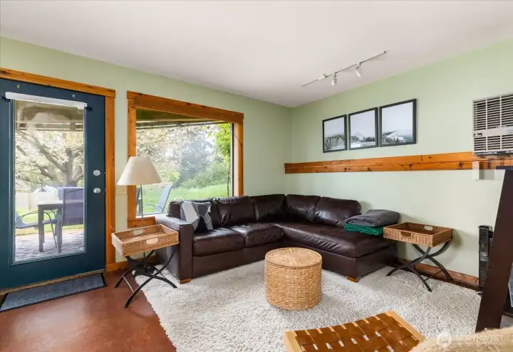Downstairs family room.