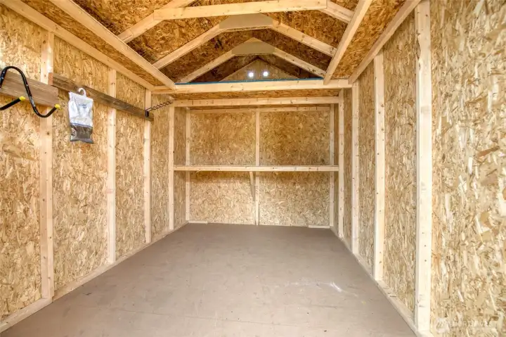 Shed is 8' x 12'.
