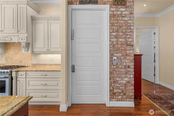 Elevator connects the garage to upstairs - handy when you have plenty of groceries to haul!