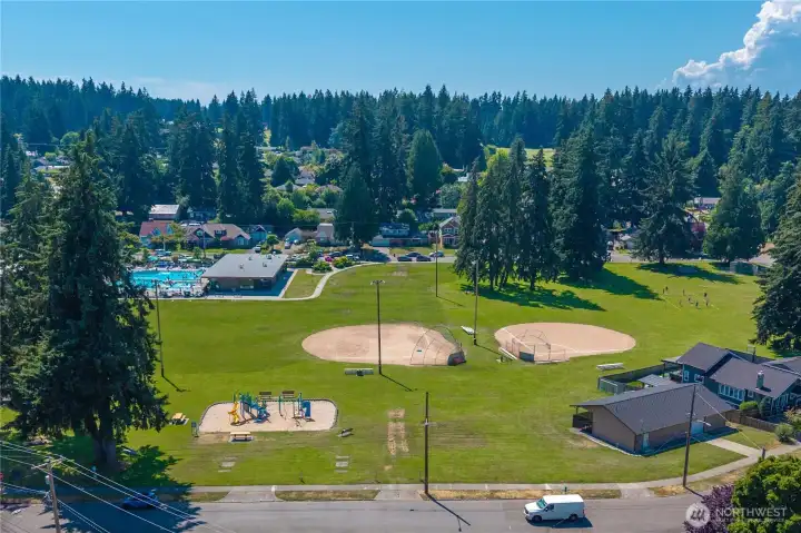 Home close to parks, community center with pool and fircrest fire dept