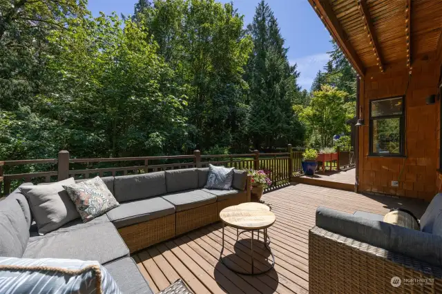 Abundant space for additional seating, container gardening & grilling!
