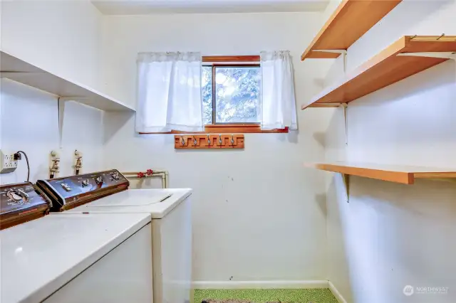 Laundry room just off the Kitchen on the way to the private deck with the hot tub.