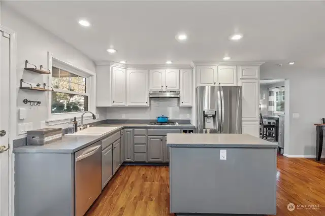 open kitchen with island