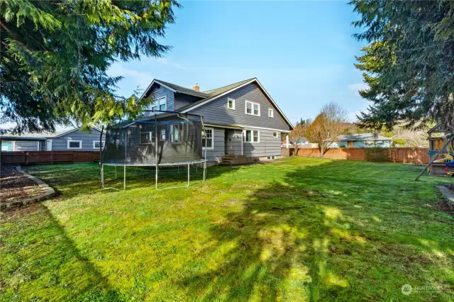 Fully fenced back yard